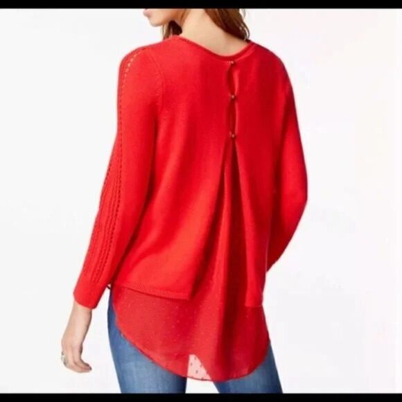 Lucky Women’s Layered Split Back Red Sweater size S - Picture 1 of 6